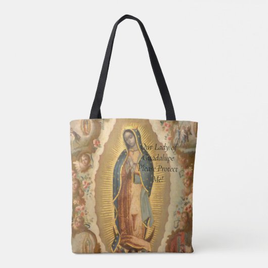 Onze dame van Guadalupe, bescherm me alsjeblieft.  Tote Bag (Achterkant)