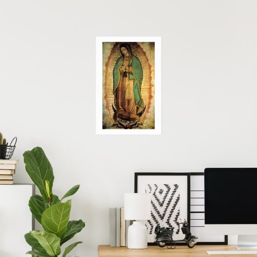 Onze dame van Guadalupe, breekbaar Poster (Thuiskantoor)