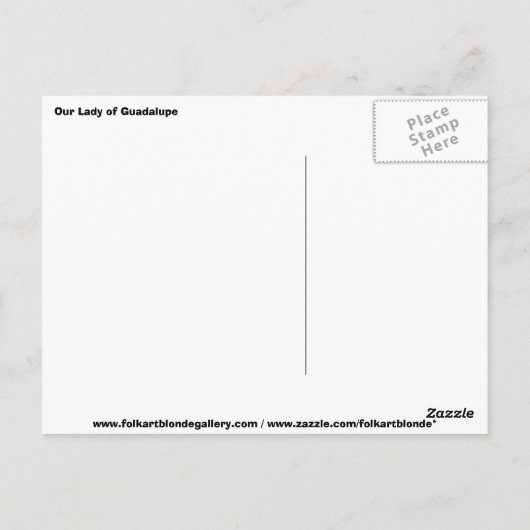 Onze dame van Guadalupe - briefkaart (Achterkant)