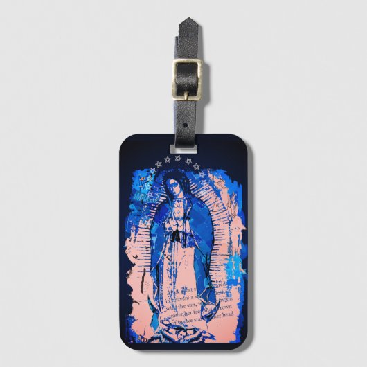 Onze dame van Guadalupe Collage Bagagelabel (Voorkant (verticaal))