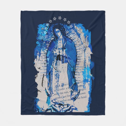 Onze dame van Guadalupe Collage Fleece Deken (Voorkant)