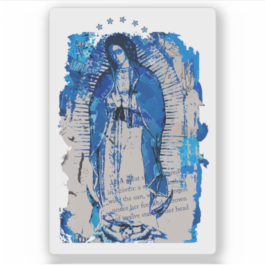 Onze dame van Guadalupe Collage Sticker (Voorkant)