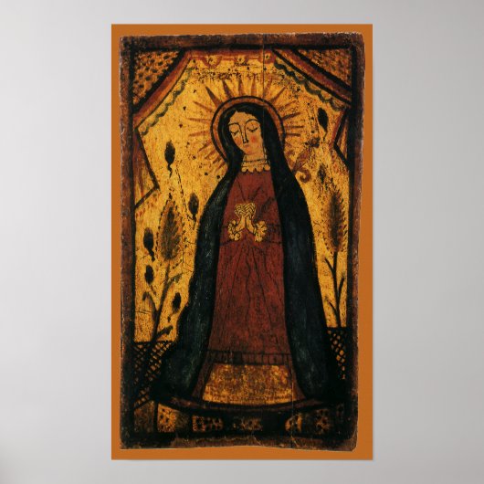 Onze dame van Guadalupe door Pedro Antonio Fresqui Poster (Voorkant)