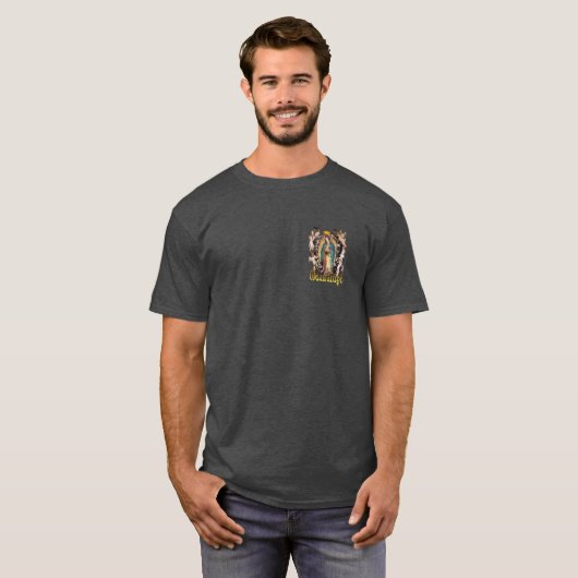 Onze dame van Guadalupe en Angels katholieke T-Shi T-shirt (Voorkant volledig)