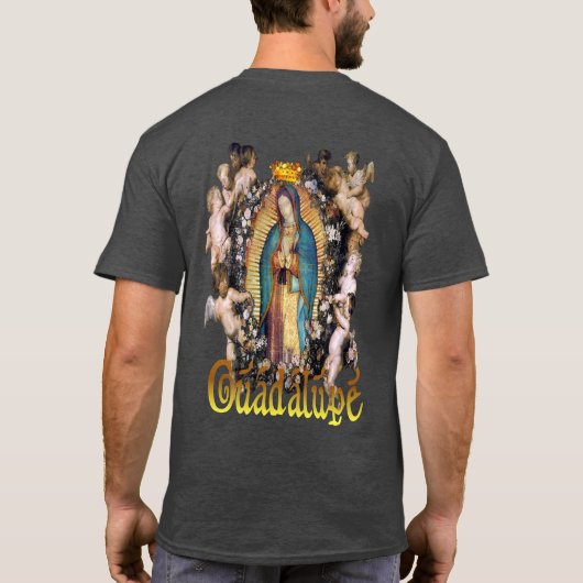 Onze dame van Guadalupe en Angels katholieke T-Shi T-shirt (Achterkant)