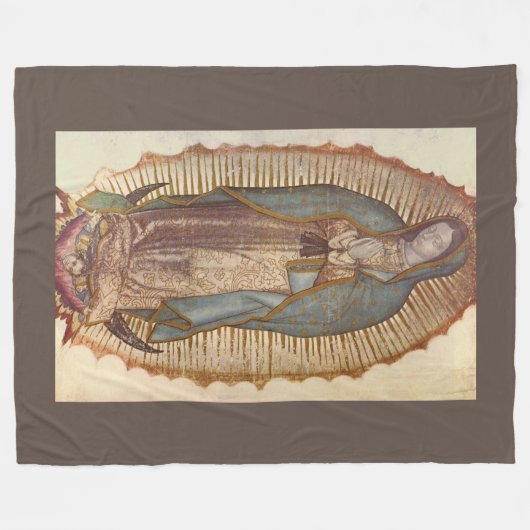 Onze dame van Guadalupe Fleece Deken (Voorkant (Horizontaal))
