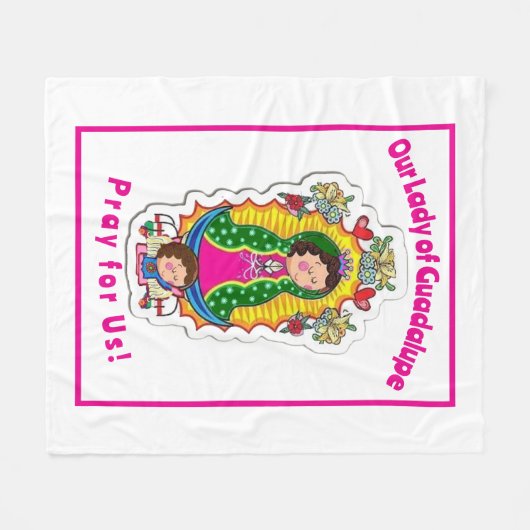 Onze dame van Guadalupe Fleece Deken (Voorkant (Horizontaal))
