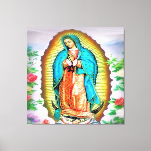 Onze dame van Guadalupe Floral Canvas Afdruk (Voorkant)