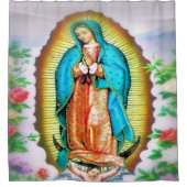 Onze dame van Guadalupe Floral Douchegordijn (Voorkant)