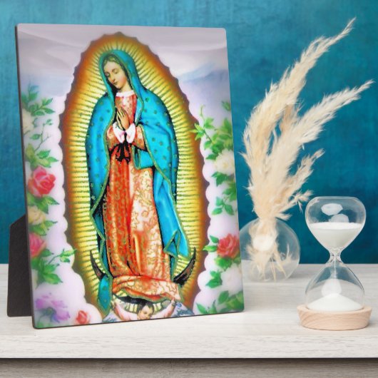Onze dame van Guadalupe Floral Fotoplaat (Zijkant)