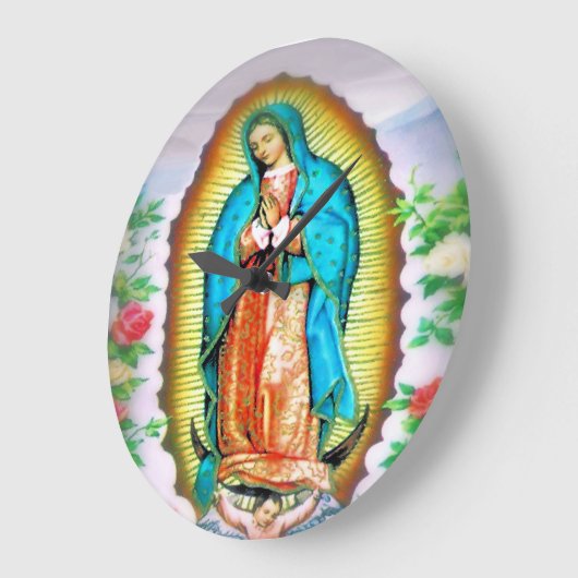 Onze dame van Guadalupe Floral Grote Klok (Hoek)