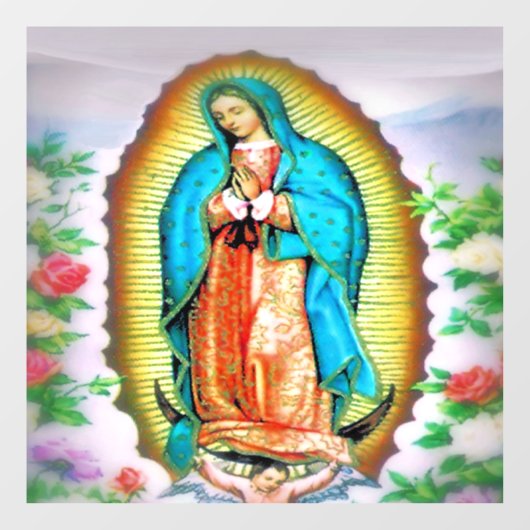 Onze dame van Guadalupe Floral Raamsticker (Vel)