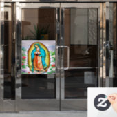 Onze dame van Guadalupe Floral Raamsticker (Kantoordeur)