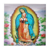 Onze dame van Guadalupe Floral Tegeltje (Voorkant)