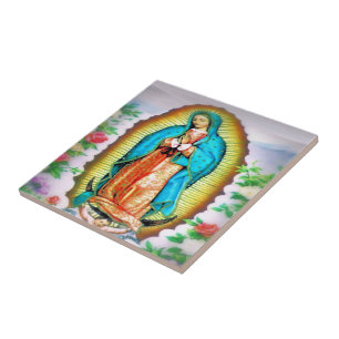 Onze dame van Guadalupe Floral Tegeltje