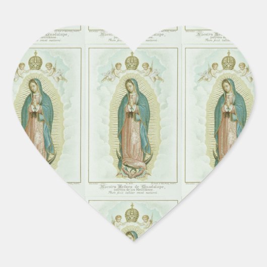 Onze dame van Guadalupe Hart Sticker (Voorkant)