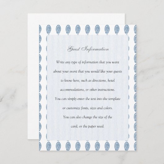 Onze dame van Guadalupe Informatiekaartje (Voorkant / Achterkant)