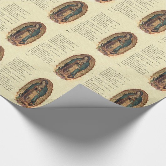 Onze dame van Guadalupe kerstgebed Cadeaupapier (Hoek)