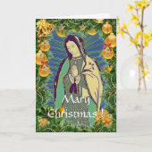 Onze dame van Guadalupe Kerstmis Kaart (Gele Bloem)