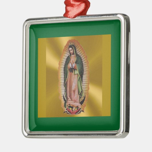 Onze dame van Guadalupe-kerstversiering Metalen Ornament (Links)
