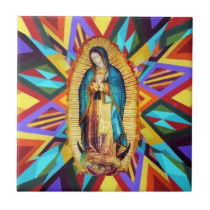 Onze dame van Guadalupe Maagd Mary Colorful Saint Tegeltje