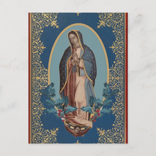 Onze dame van Guadalupe Maagd Mary Feliz Navidad Briefkaart (Voorkant)