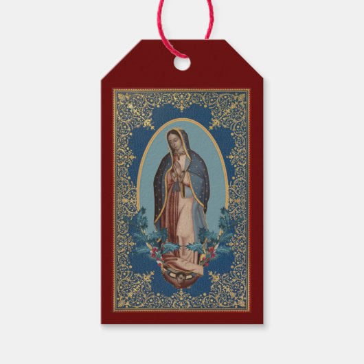 Onze dame van Guadalupe Maagd Mary Feliz Navidad Cadeaulabel (Voorkant)