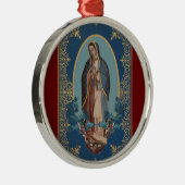 Onze dame van Guadalupe Maagd Mary Feliz Navidad Metalen Ornament (Rechts)