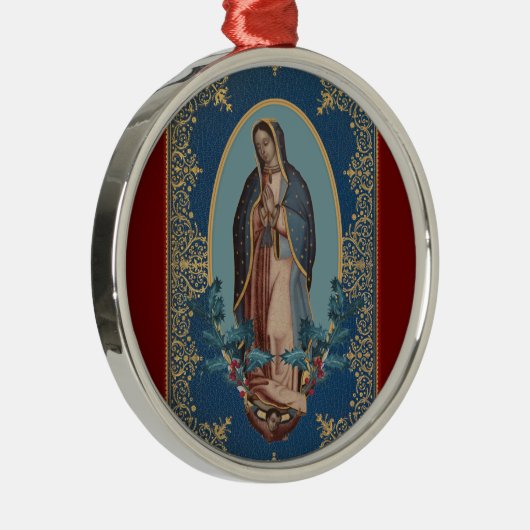 Onze dame van Guadalupe Maagd Mary Feliz Navidad Metalen Ornament (Rechts)