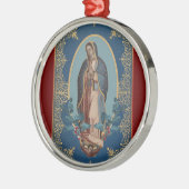 Onze dame van Guadalupe Maagd Mary Feliz Navidad Metalen Ornament (Links)