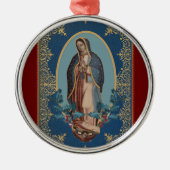 Onze dame van Guadalupe Maagd Mary Feliz Navidad Metalen Ornament (Voorkant)