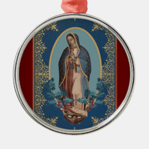 Onze dame van Guadalupe Maagd Mary Feliz Navidad Metalen Ornament
