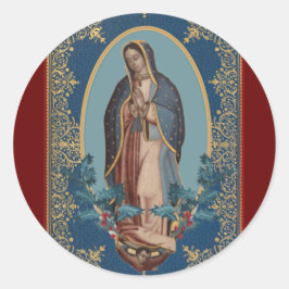 Onze dame van Guadalupe Maagd Mary Feliz Navidad Ronde Sticker