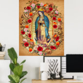 Onze dame van Guadalupe Maagd Mary Katholiek Mexic Poster (Thuiskantoor)