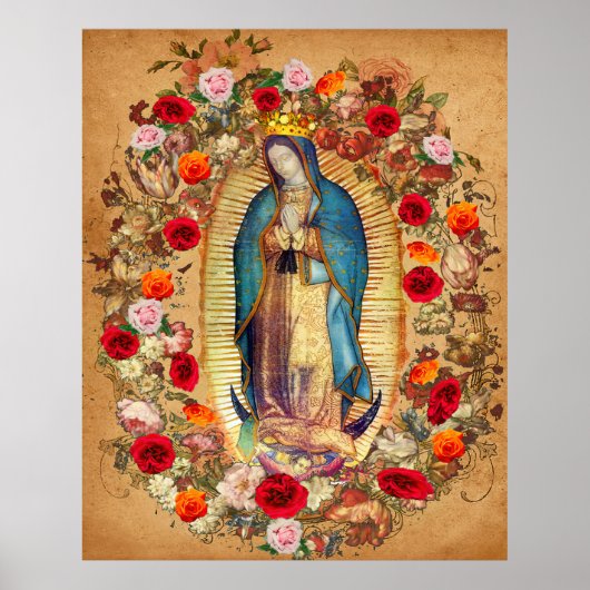 Onze dame van Guadalupe Maagd Mary Katholiek Mexic Poster (Voorkant)