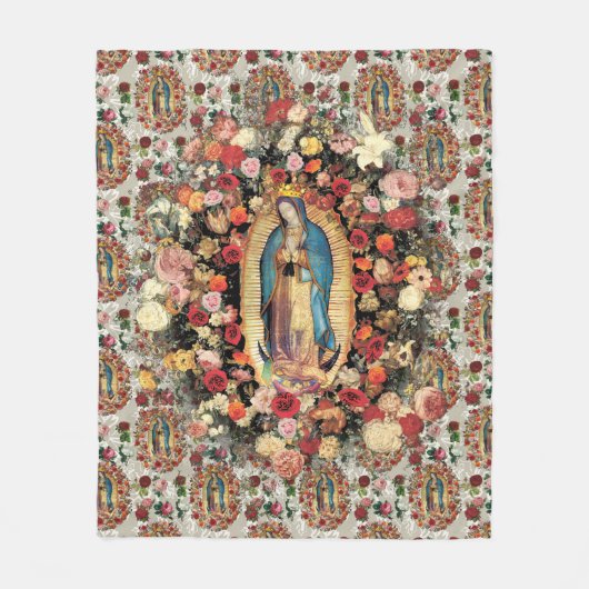 Onze dame van Guadalupe Maagd Mary katholiek Saint Fleece Deken (Voorkant)