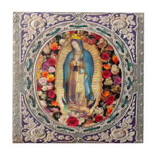 Onze dame van Guadalupe Maagd Mary katholieke kant Tegeltje