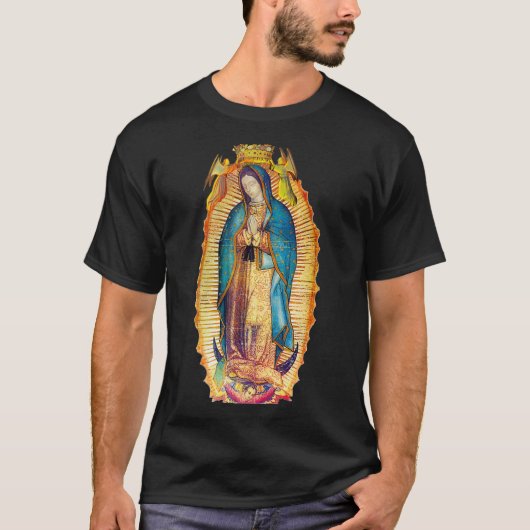 Onze dame van Guadalupe Maagd Mary Mexico Mexican T-shirt (Voorkant)