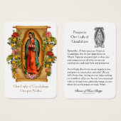 Onze dame van Guadalupe Maagd Mary Prayer Heilige  Visitekaartje (Voorkant /achterkant)