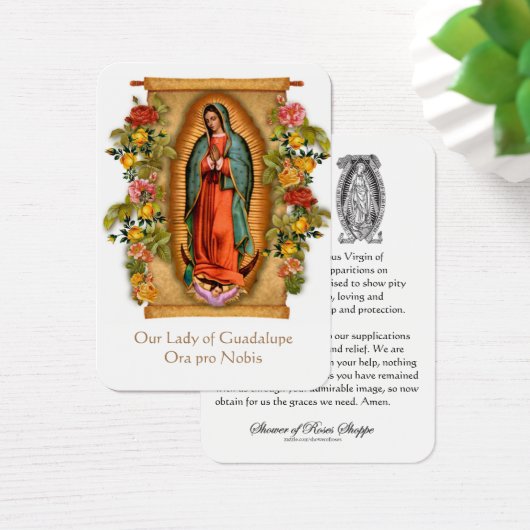 Onze dame van Guadalupe Maagd Mary Prayer Heilige Visitekaartje (Bureau)