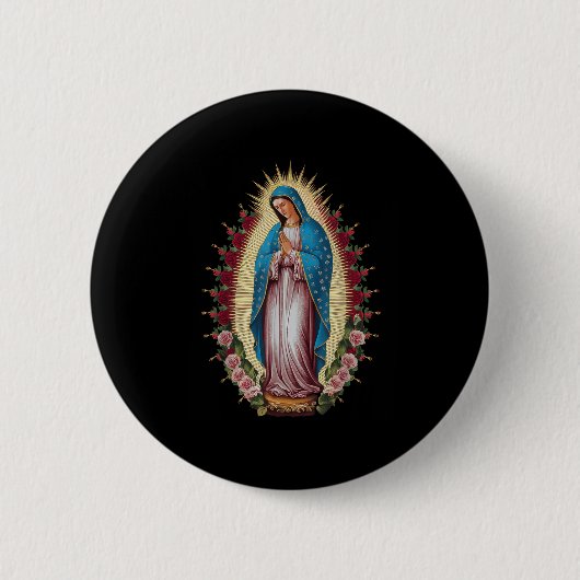 Onze dame van Guadalupe Maagd Mary Ronde Button 5,7 Cm (Voorkant)