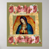 Onze dame van Guadalupe Maagd Mary & Rozen Poster (Voorkant)