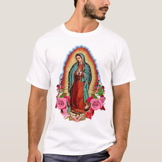 Onze dame van Guadalupe Maagd Mary T-shirt (Voorkant)