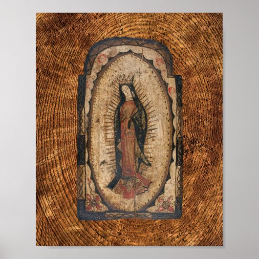 Onze dame van Guadalupe Maagd Mary Wood Kijk uit Poster (Voorkant)