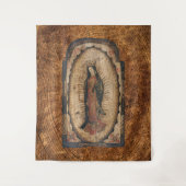 Onze dame van Guadalupe Maagd Mary Wood Kijk uit Wandkleed (Voorkant)
