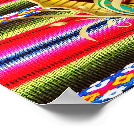 Onze dame van Guadalupe Maagd Mary Zarape katholie Poster (Hoek)