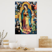 Onze dame van Guadalupe met Angels Poster (Keuken)