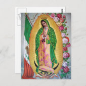 Onze dame van Guadalupe met Mexicaans Briefkaart v (Voorkant / Achterkant)