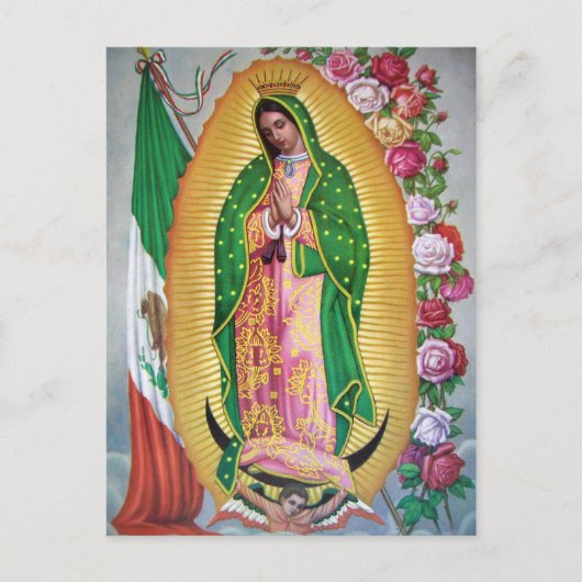 Onze dame van Guadalupe met Mexicaans Briefkaart v (Voorkant)
