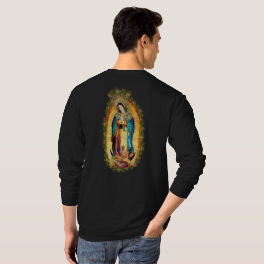 Onze dame van Guadalupe Mexicaanse Maagd Mary Azte T-shirt (Achterkant volledig)